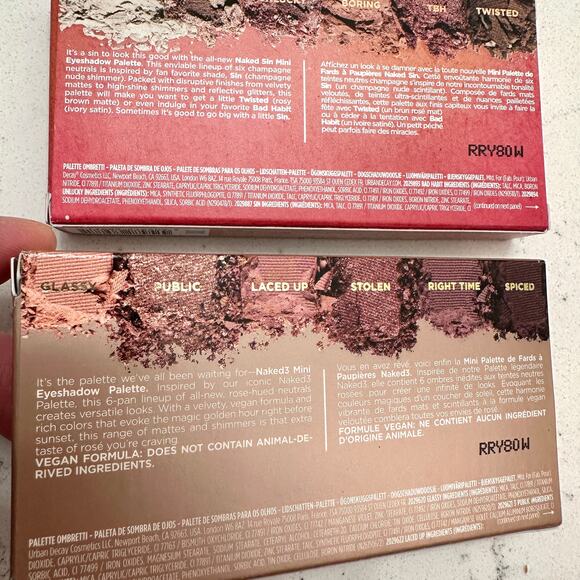 NEW URBAN DECAY 2 PC SET – Naked3 Soft Pink Eyeshadow Palette + Naked Sin - Picture 2 of 15